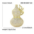 Handmade Copper Zircon Gourd Brooch For Fashion Accessories view 7