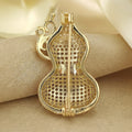 Handmade Copper Zircon Gourd Brooch For Fashion Accessories view 3