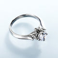 Classic Four Prong AAA Zircon Engagement Ring For Women Korean Japanese OL Fashion Jewelry view 4