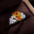Pear Shaped Water Drop Cubic Zirconia Ring For Women, Sparkling Engagement Proposal Jewelry view 4