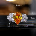 Pear Shaped Water Drop Cubic Zirconia Ring For Women, Sparkling Engagement Proposal Jewelry view 5
