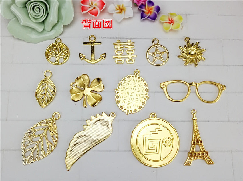 Gold-Tone Alloy Pendant Charm Assortment for DIY Jewelry