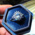 Micro Paved Cubic Zirconia Sunflower Ring For Women, Bridal Wedding Dinner Flower Finger Jewelry view 1