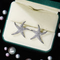 Sweet Full Rhinestone Cubic Zirconia Starfish Stud Earrings Fashion Women Ear Jewelry view 2