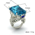 Oversized Crystal Alloy Ring For Women, European American Fashion Anniversary Statement Finger Jewelry view 5