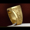 Crown Lion Shield Badge Ring Copper Gold Plated Royal Signet Ring For Men European Style view 4