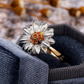 Two Tone Daisy Sunflower Ring For Women, Fashion Small Flower Adjustable Finger Jewelry view 4