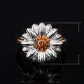 Two Tone Daisy Sunflower Ring For Women, Fashion Small Flower Adjustable Finger Jewelry view 5