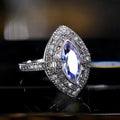 Luxury Full Pave Marquise Zirconia Ring For Women Copper White Gold Plated Fashion Band view 3