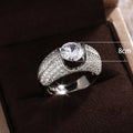 Fashion Full Pave Cubic Zirconia Engagement Ring For Women Bridal Wedding Jewelry view 5