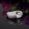 Fashion Full Pave Cubic Zirconia Engagement Ring For Women Bridal Wedding Jewelry view 4