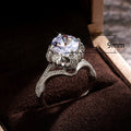 Classic Four Prong Floral Bridal Ring For Women, Dream Wedding Bride Flower Hand Jewelry view 5