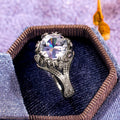 Classic Four Prong Floral Bridal Ring For Women, Dream Wedding Bride Flower Hand Jewelry view 3