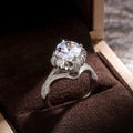 Classic Four Prong Floral Bridal Ring For Women, Dream Wedding Bride Flower Hand Jewelry view 1