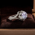 Classic Four Prong Floral Bridal Ring For Women, Dream Wedding Bride Flower Hand Jewelry view 2