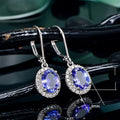 Shiny Blue Zircon Long Drop Earrings For Women Wedding Party Jewelry view 5