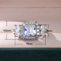 Princess Square Cubic Zirconia Bridal Ring For Women, Simulated Carat Diamond Wedding Engagement Ring view 5