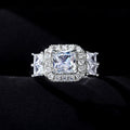 Princess Square Cubic Zirconia Bridal Ring For Women, Simulated Carat Diamond Wedding Engagement Ring view 4