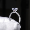 Classic Four Prong Square Zircon Wedding Ring Simple Women's Finger Jewelry view 3