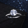 Classic Four Prong Square Zircon Wedding Ring Simple Women's Finger Jewelry view 5