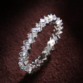 Trendy Square Zircon Full Eternity Copper Ring For Women Fashion Pinky Jewelry view 3