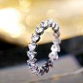 European Simple Sweet Style Full Circle Heart Zircon Ring For Women Valentine's Day Gift view 2