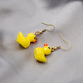 Cute Yellow Duck Enamel Alloy Dangle Earrings Sweet Cartoon Animal Drop Earrings for Girls Fashion Earrings view 3