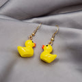 Cute Yellow Duck Enamel Alloy Dangle Earrings Sweet Cartoon Animal Drop Earrings for Girls Fashion Earrings view 4