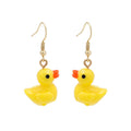 Cute Yellow Duck Enamel Alloy Dangle Earrings Sweet Cartoon Animal Drop Earrings for Girls Fashion Earrings view 5