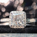 Women's Copper White Gold Plated Ring With Eight Hearts Eight Arrows Zircon Wedding Jewelry view 5