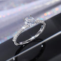 European Simple Zircon Engagement Wedding Ring Copper Platinum Plated Simulated Diamond view 6