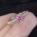 European Simple Zircon Engagement Wedding Ring Copper Platinum Plated Simulated Diamond view 1