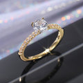 European Simple Zircon Engagement Wedding Ring Copper Platinum Plated Simulated Diamond view 7