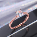 European Simple Zircon Engagement Wedding Ring Copper Platinum Plated Simulated Diamond view 8