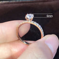 European Simple Zircon Engagement Wedding Ring Copper Platinum Plated Simulated Diamond view 4