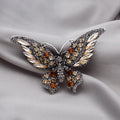 Fashion Alloy Rhinestone Crystal Butterfly Brooch Insect Clothing Corsage Anti Exposure Pin view 2