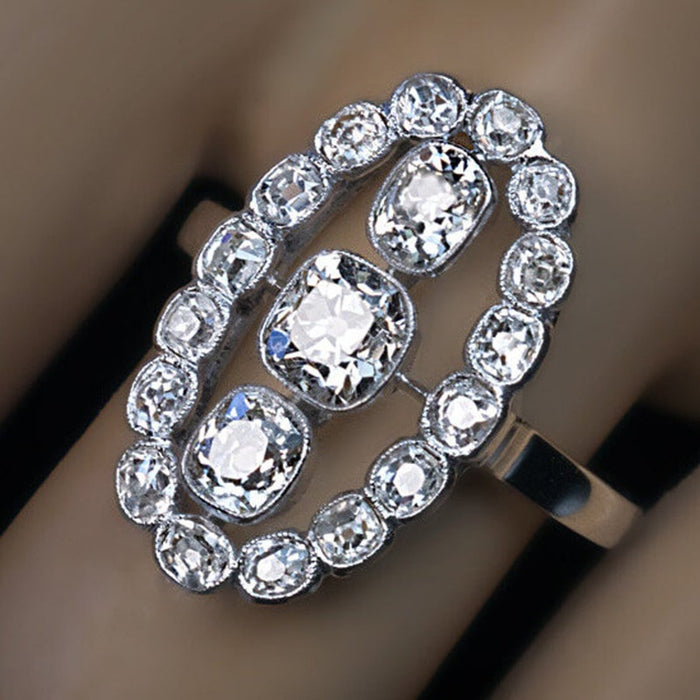Luxury Cubic Zirconia Engagement Ring For Women, European Fashion Statement Jewelry