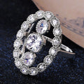 Luxury Cubic Zirconia Engagement Ring For Women, European Fashion Statement Jewelry view 2