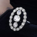 Luxury Cubic Zirconia Engagement Ring For Women, European Fashion Statement Jewelry view 3