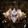 Marquise Eye Shaped Zircon Ring For Women, European Fashion Statement Finger Jewelry view 5