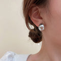 Korean Minimalist Alloy Water Drop Stud Earrings For Women Light Luxury Geometric Style view 4
