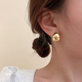 Korean Minimalist Alloy Water Drop Stud Earrings For Women Light Luxury Geometric Style view 2