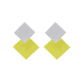 Elegant Korean Candy Color Contrast Geometric Square Diamond Acrylic Drop Stud Earrings view 5