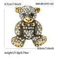 Alloy Rhinestone Bear Brooch For Unisex Coat Lapel Decoration view 3