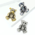 Alloy Rhinestone Bear Brooch For Unisex Coat Lapel Decoration view 2