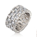 Full Pave Cubic Zirconia Wedding Ring For Women European American Fashion Bridal Jewelry view 1