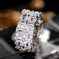 Full Pave Cubic Zirconia Wedding Ring For Women European American Fashion Bridal Jewelry view 2