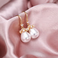 Korean Japanese Baroque Style Faux Pearl Long Drop Earrings Vintage Palace Style Dangle Jewelry view 6