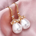 Korean Japanese Baroque Style Faux Pearl Long Drop Earrings Vintage Palace Style Dangle Jewelry view 1