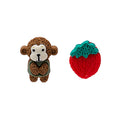 Cute Asymmetric Enamel Cartoon Monkey Frog Ice Cream Strawberry Sweet Fresh Stud Earrings view 5